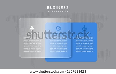 Vector infographic business presentation template connected with 3 options