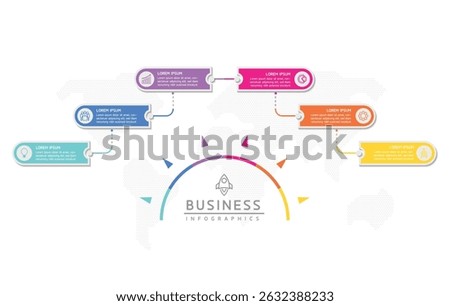 Vector infographic business presentation template connected with 6 options