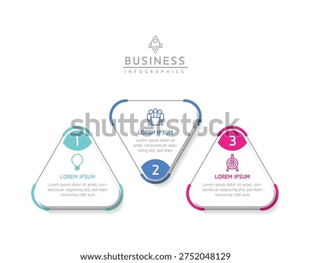 Vector infographic business presentation template connected with 3 options