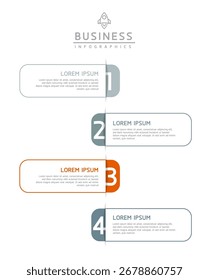 Vector infographic business presentation timelime template connected with 4 options