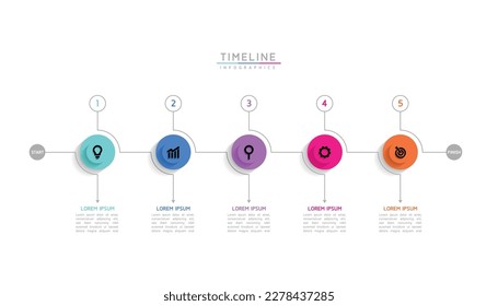 Vektor-Infografik Business-Präsentation Timeline-Vorlage mit zirkulärer Verbindung mit 6 Optionen.