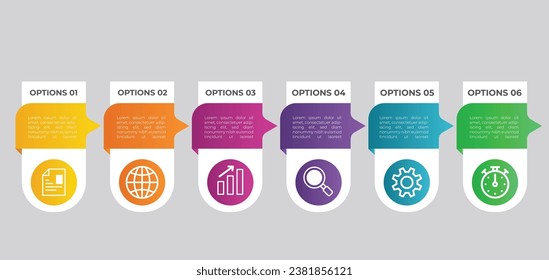  vector infographic business template with 6 steps