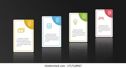 Vector infographic business timline process chat template 4 step.