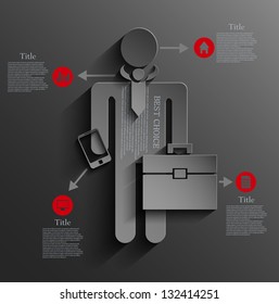 Vector infographic businessman background design. Eps10