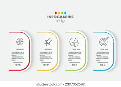 Plantilla de diseño de gráfico de infografía vectorial con icono 4 paso. Elemento de diseño para la presentación.