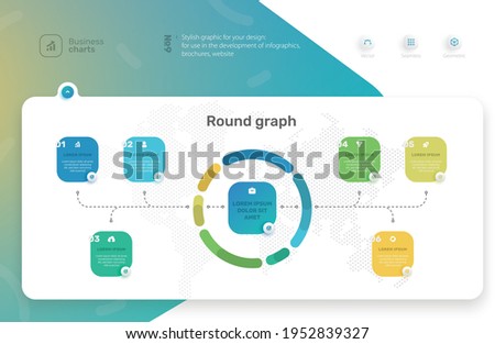 Vector infographic chart template. Business concept with seven options. For flowchart, steps, parts, infographic, diagram. Can be used for your presentations, workflow layout, web. Vector eps10