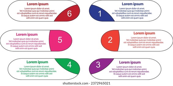Vector infographic circle. Cycle diagram with 6 steps. Round chart that can be used for report, business analytics, data visualization and presentation