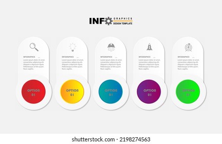 vector infographic circle design template with 5 option or steps.