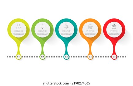 vector infographic circle design template with 5 option or steps.