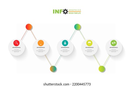 vector infographic circle design template with 5 option or steps.