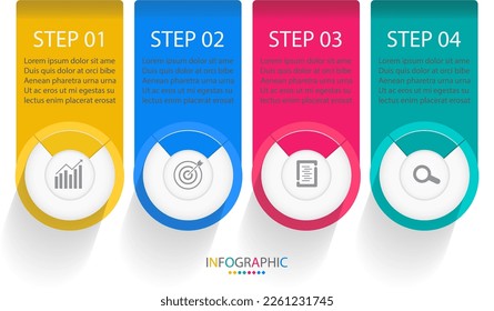 Vector Infographic circle design template with have 4 options or steps.Creative concept for business data visualization graphic.