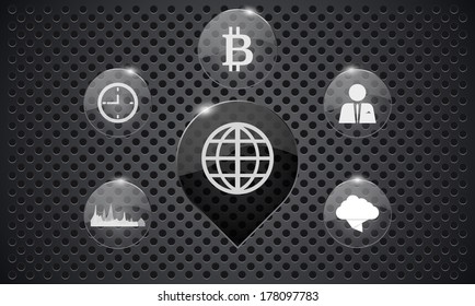 Vector infographic circle glass panels