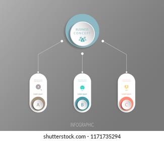 Vector Infographic circle label design with icons and 3 options or steps. Infographics for business concept that for presentations banner, workflow layout, process diagram, flow chart, info graph.