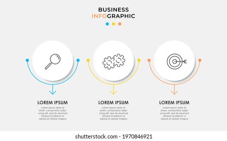 Vector Infographic circle label design business template with icons and 3 options or steps. Can be used for process diagram, presentations, workflow layout, banner, flow chart, info graph