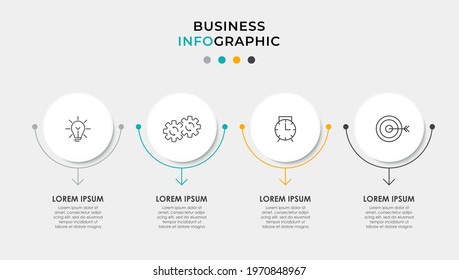 Vector Infographic circle label design business template with icons and 4 options or steps. Can be used for process diagram, presentations, workflow layout, banner, flow chart, info graph