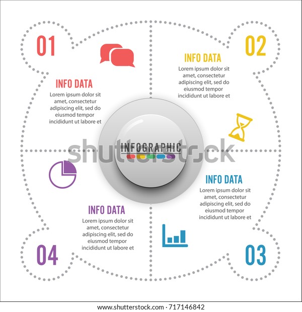 Vector\
infographic circle template with 4 steps, parts, options, sectors,\
stages. Can be used for graph, pie chart, workflow layout, cycling\
diagram, brochure, report,\
presentation.