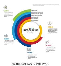 Vector infographic circle. Template diagrame for presentation 5 step.