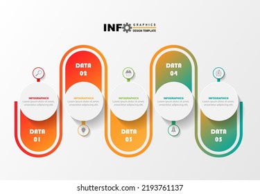 vector infographic circles design template with 5 option or steps.