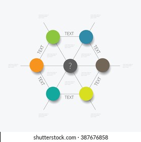 vector infographic with circles and options, steps / polygon mind map template