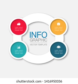 Vector infographic circular  diagram, template for business, presentations, web design, 4 options.