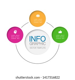 Vector infographic circular  diagram, template for business, presentations, web design, 3 options.