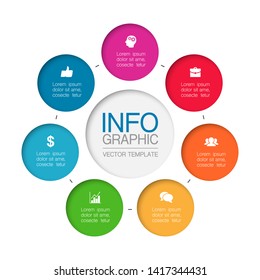 Vector infographic circular  diagram, template for business, presentations, web design, 7 options.