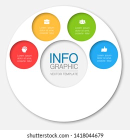 Vector infographic circular  diagram, template for business, presentations, web design, 4 options.