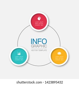 Vector infographic circular  diagram, template for business, presentations, web design, 3 options.