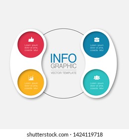 Vector infographic circular  diagram, template for business, presentations, web design, 4 options.