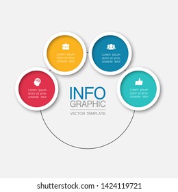 Vector infographic circular  diagram, template for business, presentations, web design, 4 options.