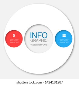 Vector infographic circular  diagram, template for business, presentations, web design, 2 options.