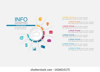 Vector infographic circular  diagram, template for business, presentations, web design,  8 options.