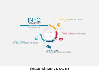 Vector infographic circular  diagram, template for business, presentations, web design,  4 options.