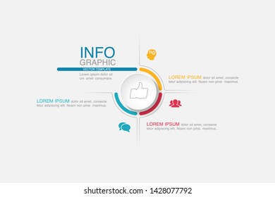 Vector infographic circular  diagram, template for business, presentations, web design,  3 options.