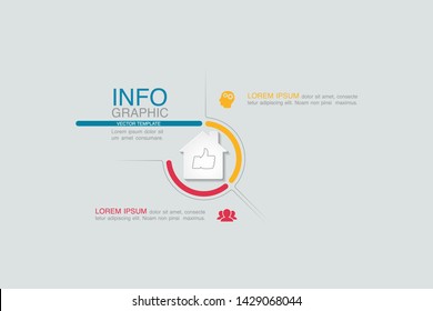 Vector infographic circular  diagram, template for business, presentations, web design,  home, house,  2 options.