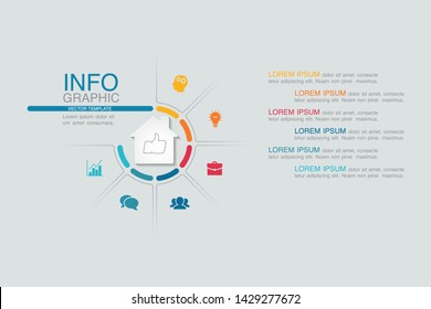 Vector infographic circular  diagram, template for business, presentations, web design,  home, house,  6 options.