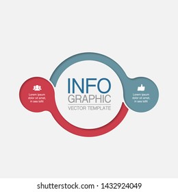 Vector infographic circular  diagram, template for business, presentations, web design, 2  options.