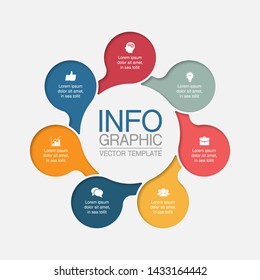 Vector infographic circular  diagram, template for business, presentations, web design,  7  options.