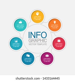 Vector infographic circular  diagram, template for business, presentations, web design,  7  options.