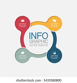Vector infographic circular  diagram, template for business, presentations, web design, 4  options.
