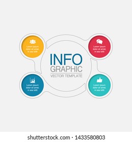 Vector infographic circular  diagram, template for business, presentations, web design, 4  options.