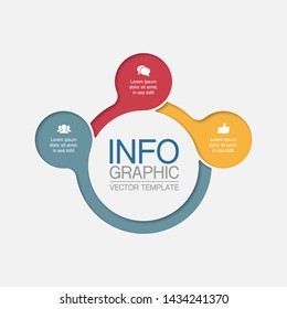 Vector infographic circular  diagram, template for business, presentations, web design, 3  options.