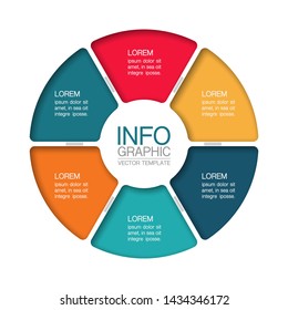 Vector infographic circular  diagram, template for business, presentations, web design, 6  options.