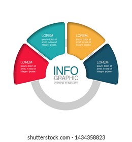 Vector infographic circular  diagram, template for business, presentations, web design, 4  options.