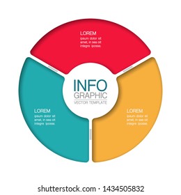 Vector infographic circular  diagram, template for business, presentations, web design, 3  options.