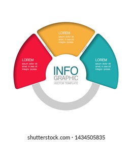 Vector infographic circular  diagram, template for business, presentations, web design, 3  options.