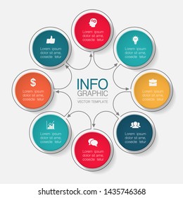 Vector infographic circular  diagram, template for business, presentations, web design, 8  options.