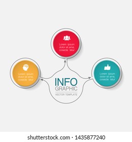 Vector infographic circular  diagram, template for business, presentations, web design, 3  options.