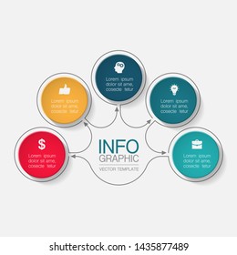 Vector infographic circular  diagram, template for business, presentations, web design,  5 options.