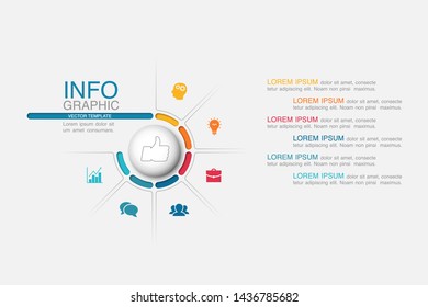 Vector infographic circular  diagram, template for business, presentations, web design,  6 options.